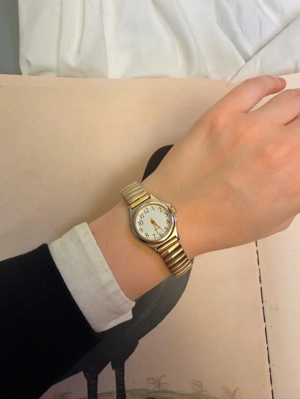 Vintage Women's Two-Tone Gold and Silver Expansion Band Watch